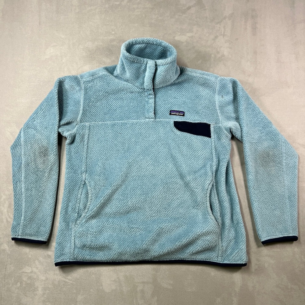 Patagonia Re Tool Snap T Pullover Womens XL Blue Polartec Fleece Outdoor